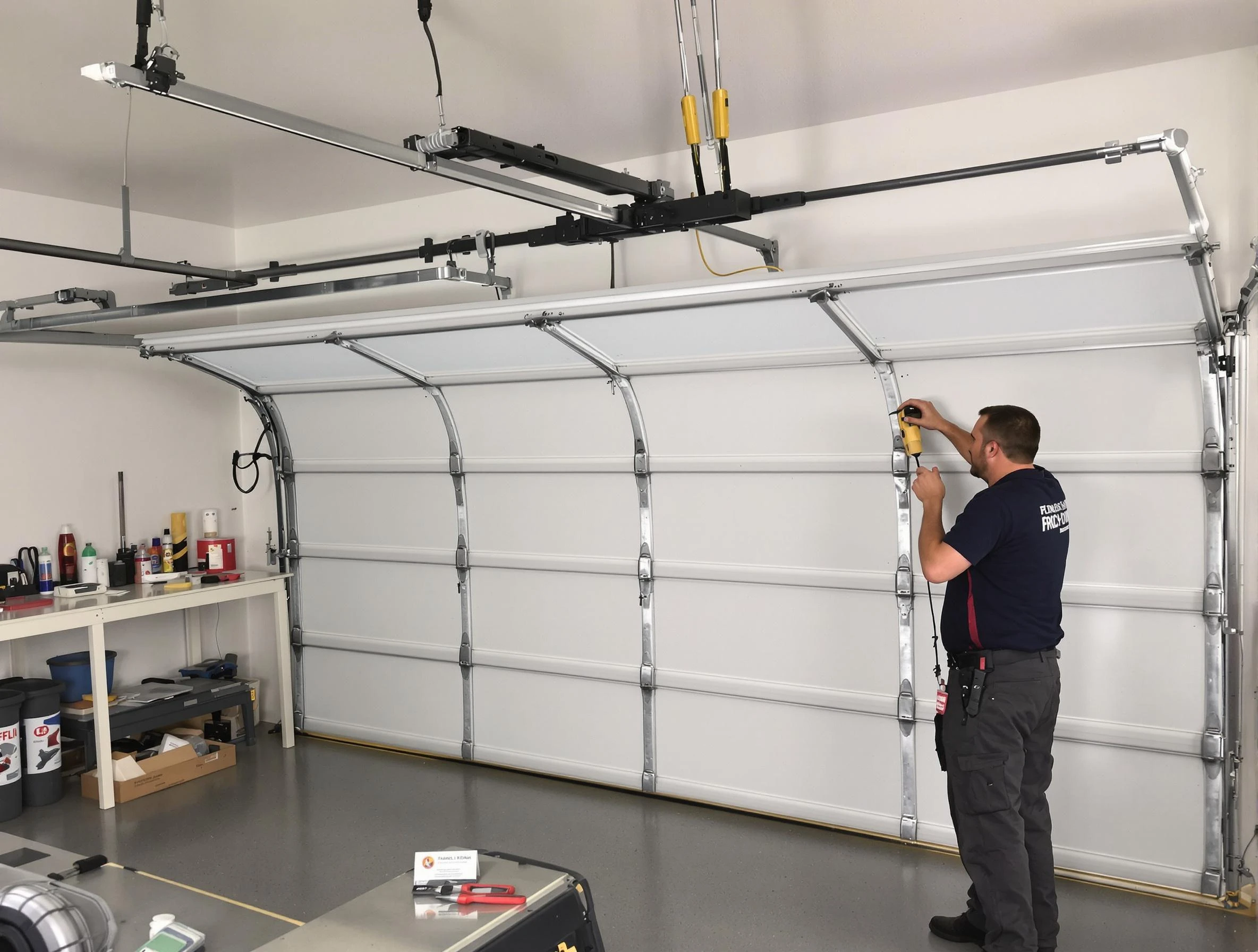 Surprise Garage Door Repair certified technician performing overhead door system repair in Surprise