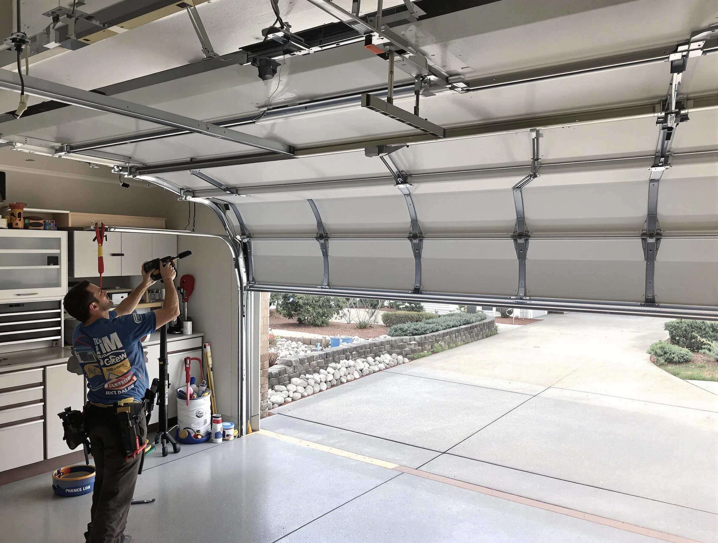 Garage door track repair service by Surprise Garage Door Repair in Surprise